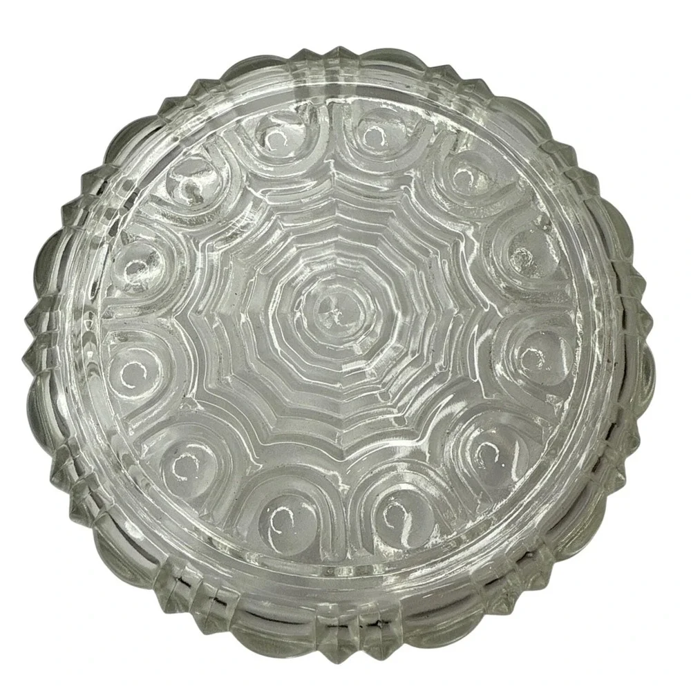 Vintage Anchor Hocking Clear Old Cafe Glass Candy Dish Bowl NO‎ Lid -7